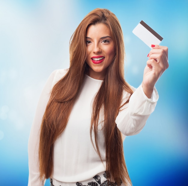 a young woman shopping with her credit card