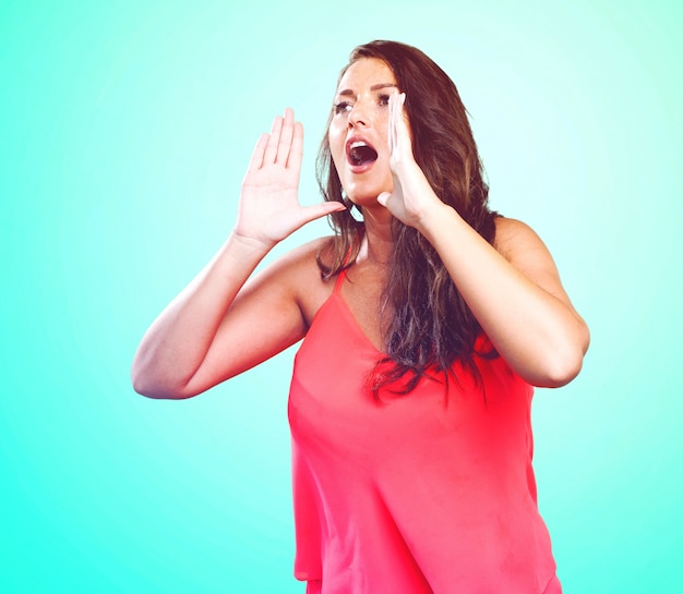 young woman shouting