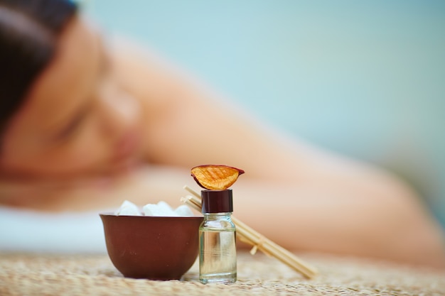 Young woman in spa environment