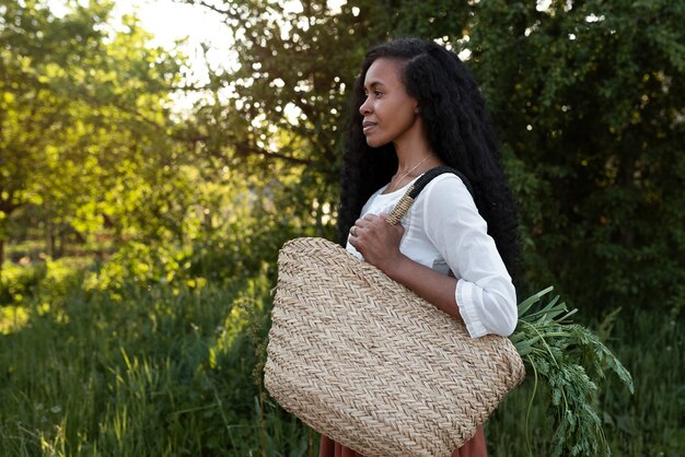 Young woman spending time in nature