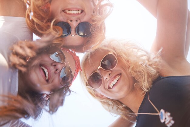 Young woman spending time together in skatepark