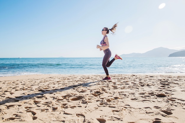 Young woman during summer training