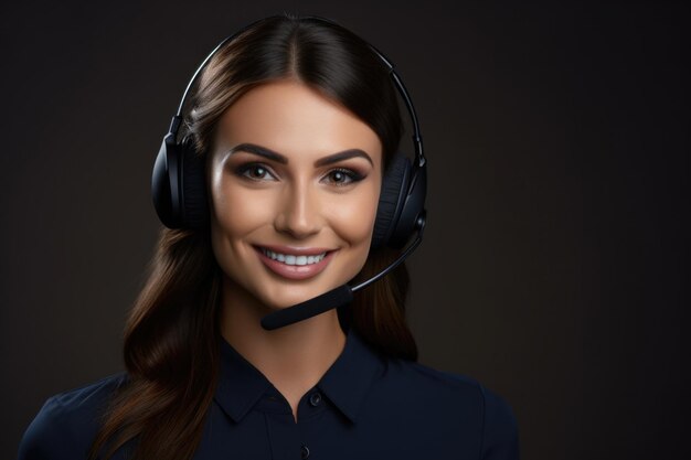 young woman telemarketer agent and corporate operator concept