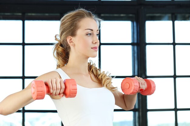 Young woman training in the gym