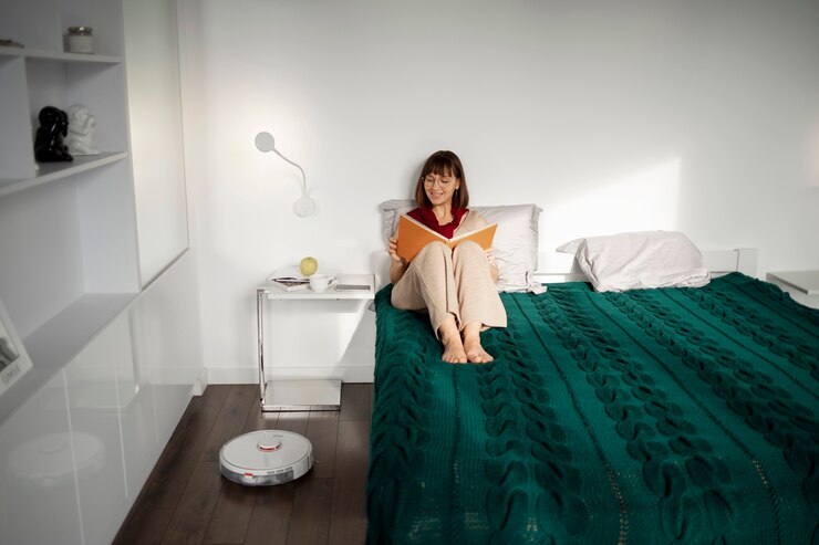 무료 Photo 홈 기술을 사용하는 젊은 여성
