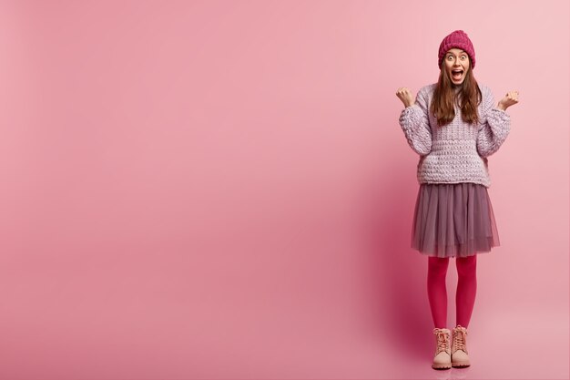 Young woman wearing fashionable clothes