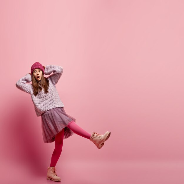 Young woman wearing fashionable clothes