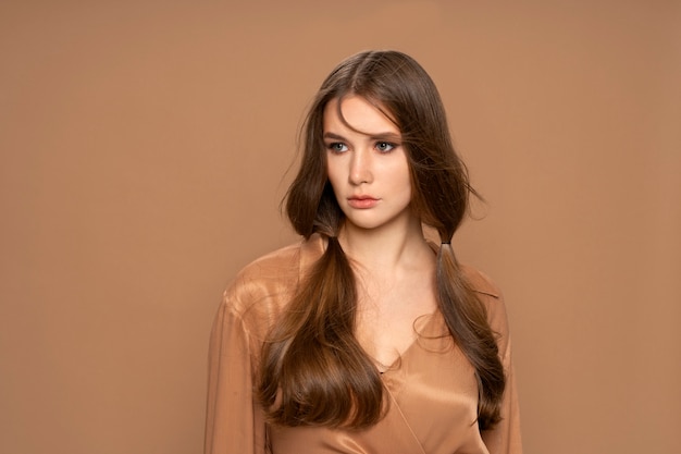 Young woman wearing a trendy hairstyle