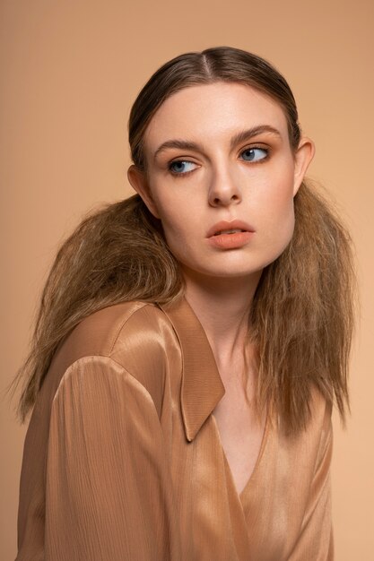 Young woman wearing a trendy hairstyle