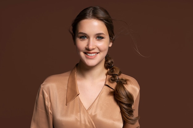 Young woman wearing a trendy hairstyle