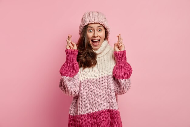 Young woman wearing winter clothes