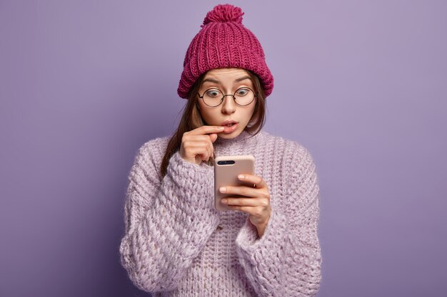 Young woman wearing winter clothes