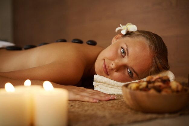 Young woman with beauty treatments