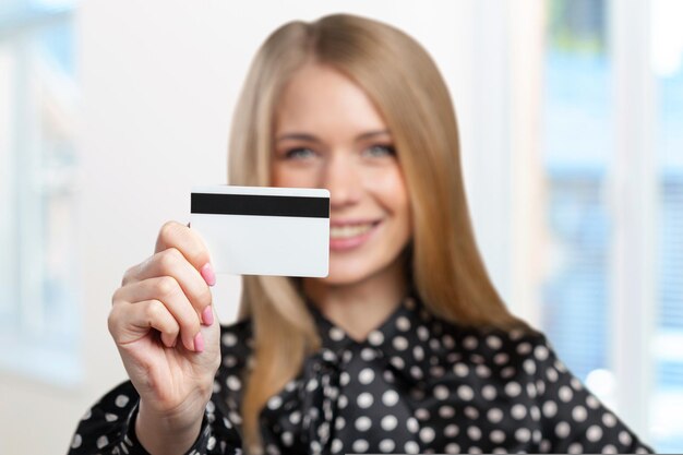 Young woman with credit card