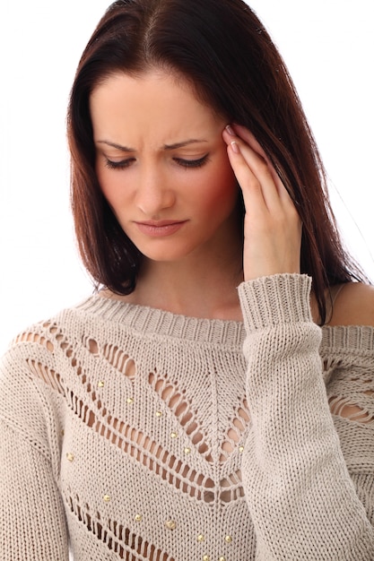 Young woman with headache