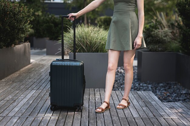 Young woman with a suitcase