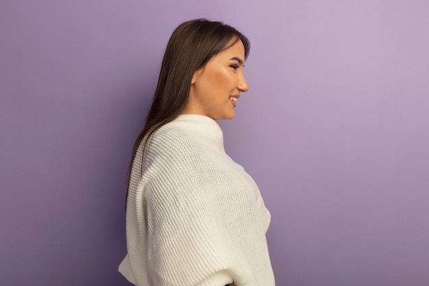 Free photo young woman with white scarf