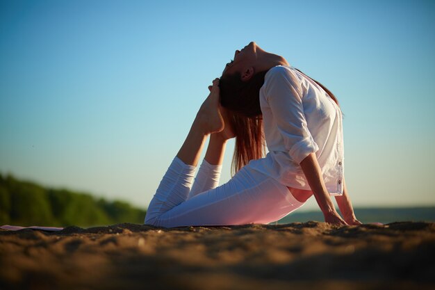 Young woman working out outdoors