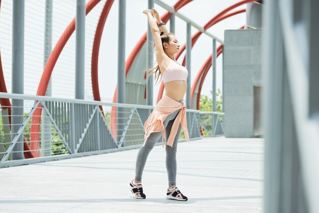 Young woman working out