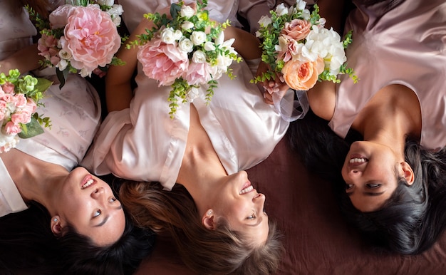 Young women enjoying bachelorette party