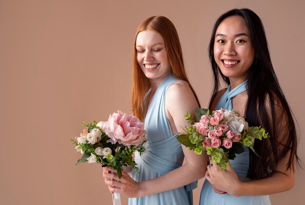 Young women enjoying bachelorette party