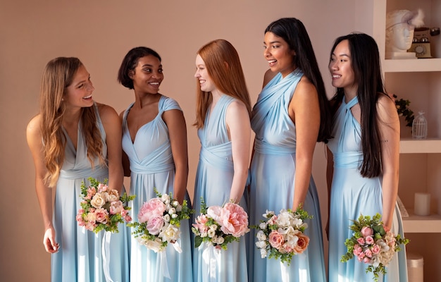 Young women enjoying bachelorette party