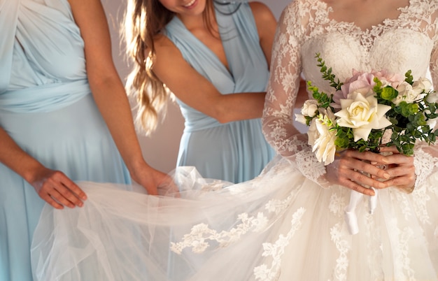 Young women enjoying bachelorette party