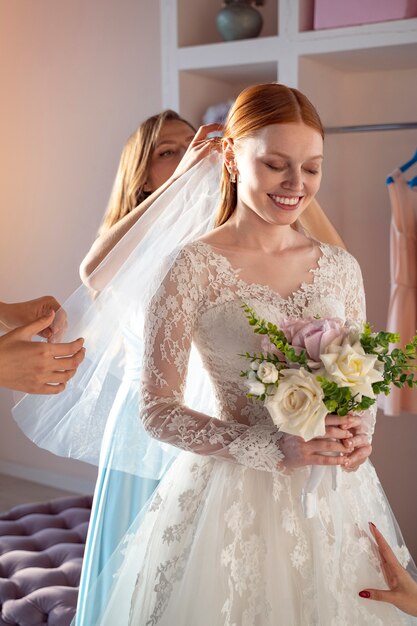 Young women enjoying bachelorette party