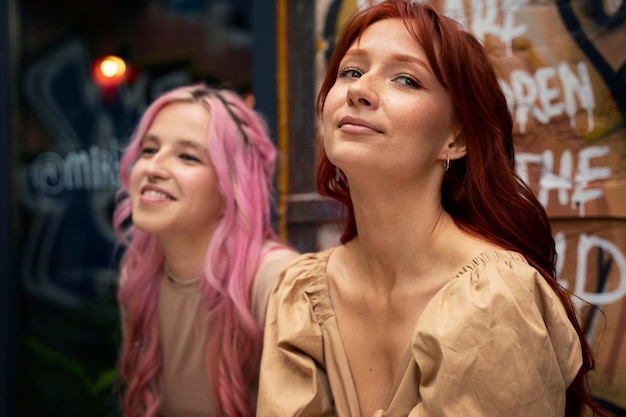 Free photo young women having fun in summertime