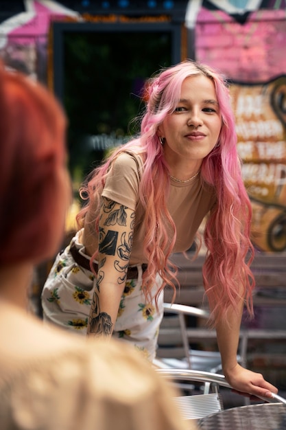 Young women having fun in summertime