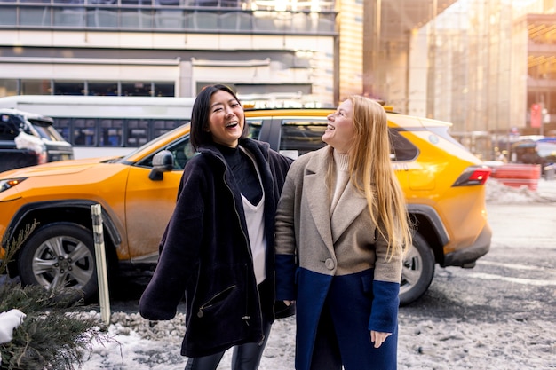 Young women in new york city during daytime