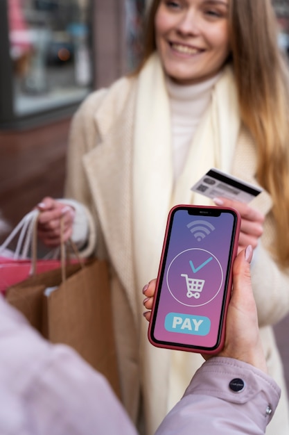 Young women shopping in the city