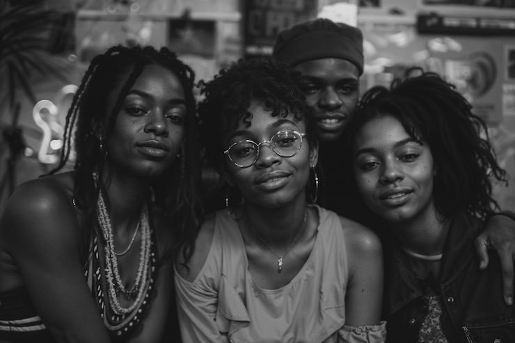 Free Photo youth day celebration black and white