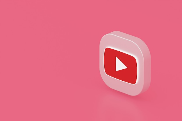 Youtubeのロゴの背景画面のスマートフォンやモバイルの3 Dレンダリング プレミアム写真 Youtubeのロゴの背景画面のスマートフォンやモバイルの3 Dレンダリング プレミアム写真