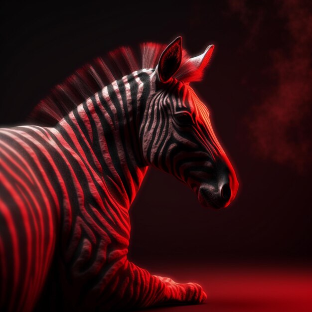 Free photo zebra with red light illustration design