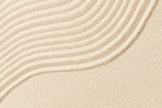 건강 및 웰빙 개념의 젠 모래 파도 질감 배경
