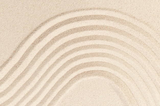 Бесплатное фото Дзэн песчаная волна текстурированный фон в концепции осознанности
