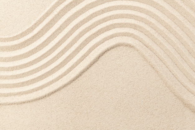 Free photo zen sand wave textured background in mindfulness concept