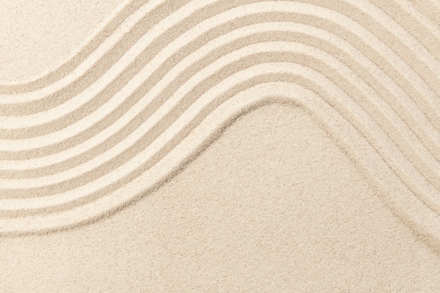 Zen sand wave textured background in mindfulness concept