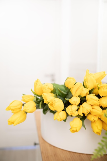 Free photo zero waste concept a bouquet of peonies in the bathroom