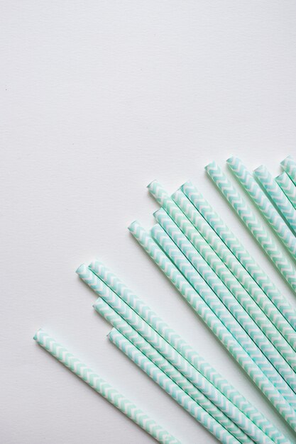 Zigzag blue plastic strews