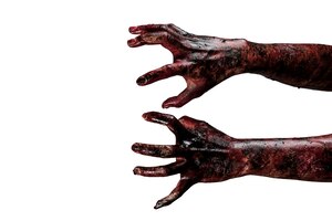 Рука зомби. концепция темы хэллоуина.