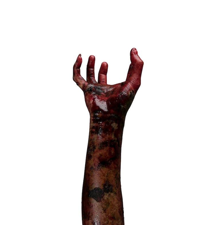 Free Photo zombie hand. halloween theme concept.