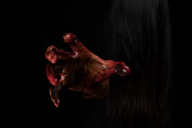 Free Photo zombie hand. halloween theme concept.