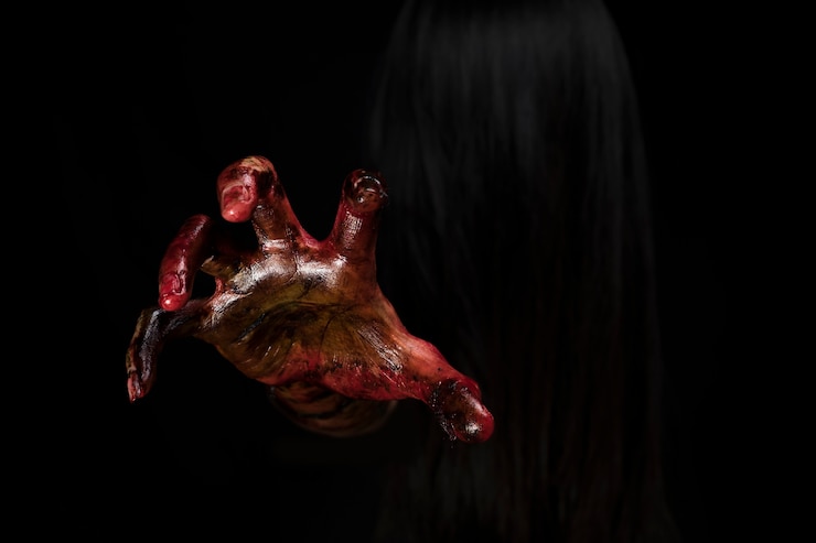 Free Photo zombie hand. halloween theme concept.