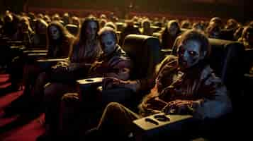 Free photo zombies in movie theater