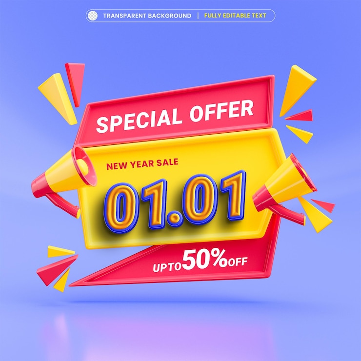 Free PSD 01 01 new year sale special offer design template