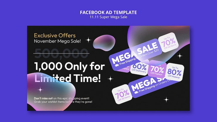Free PSD 11.11 flash sale facebook template