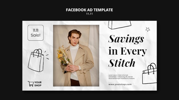 PSD gratuito 11.11 vendita flash modello di facebook