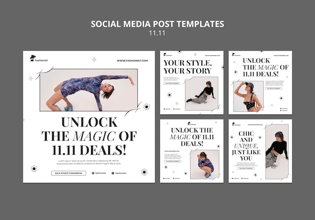 PSD gratuito 11.11 vendita flash post su instagram